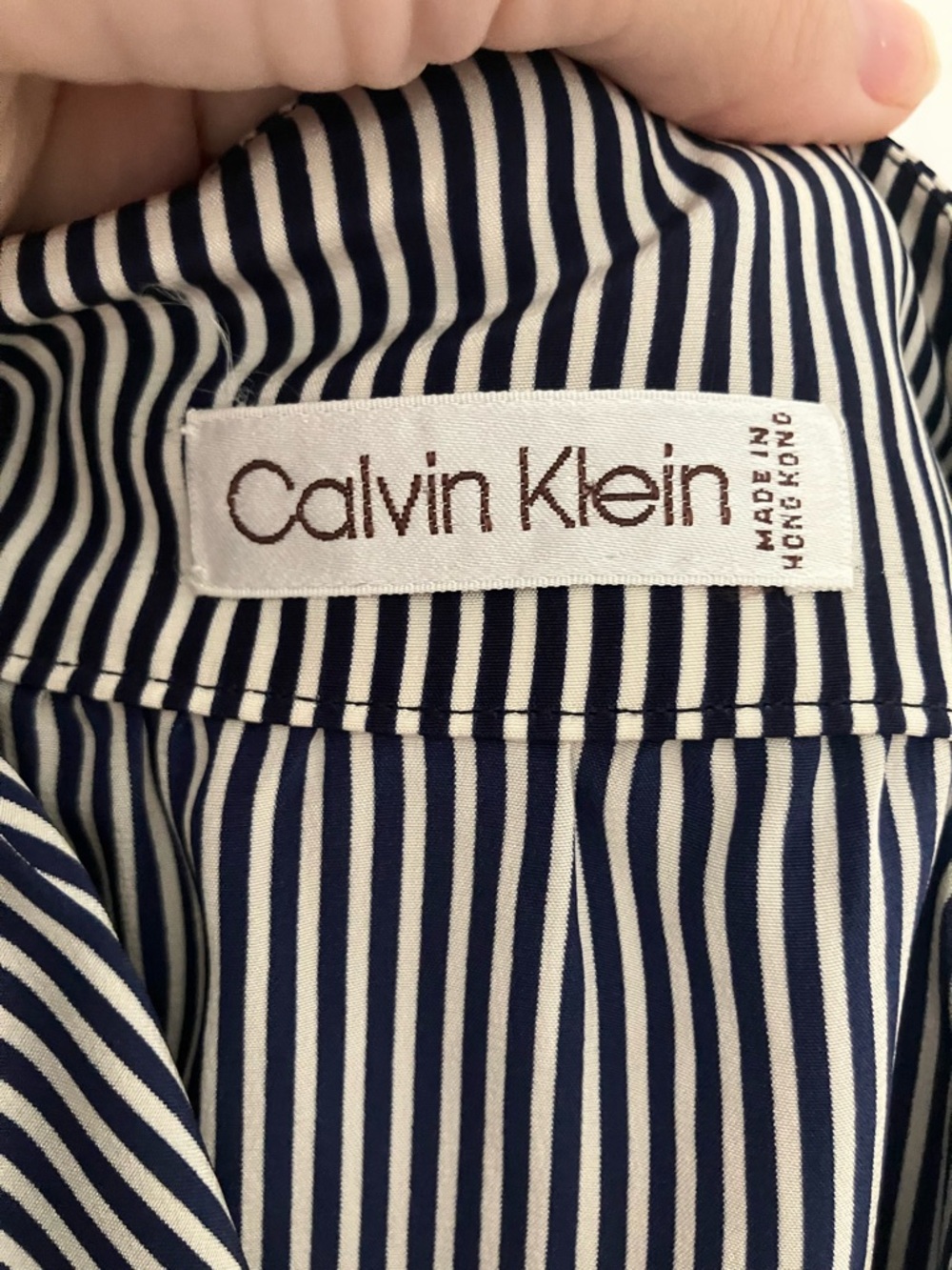 Vintage Calvin Klein Silk Striped Wrap Skirt (Made in Hong Kong) – Size 8